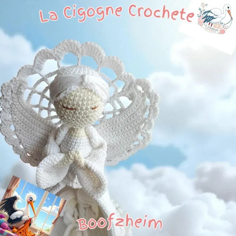 Vue complete decoration ange crochet fait main
