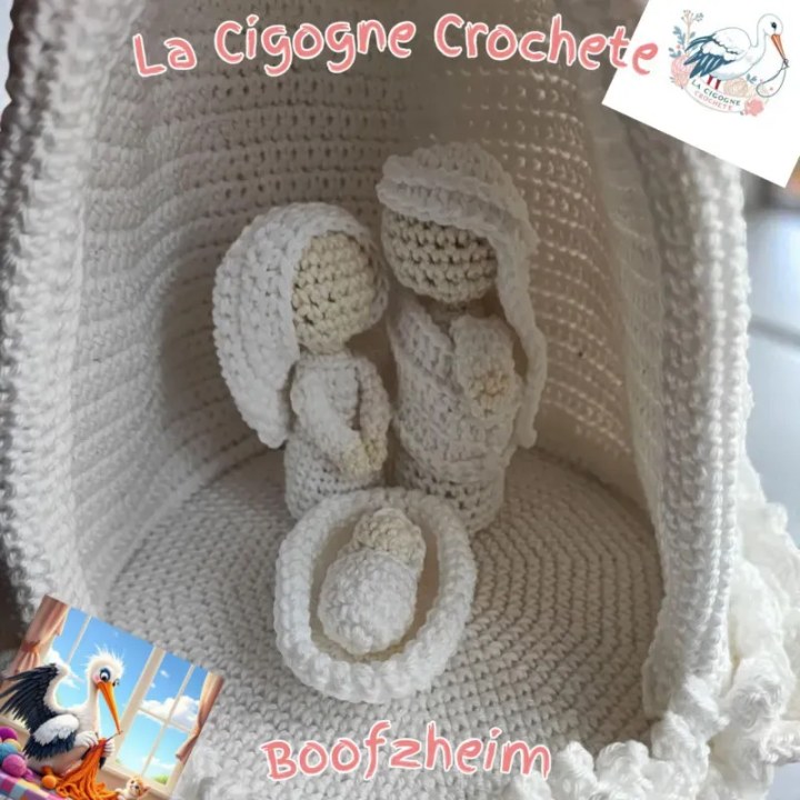 Vue complete decoration ange crochet fait main