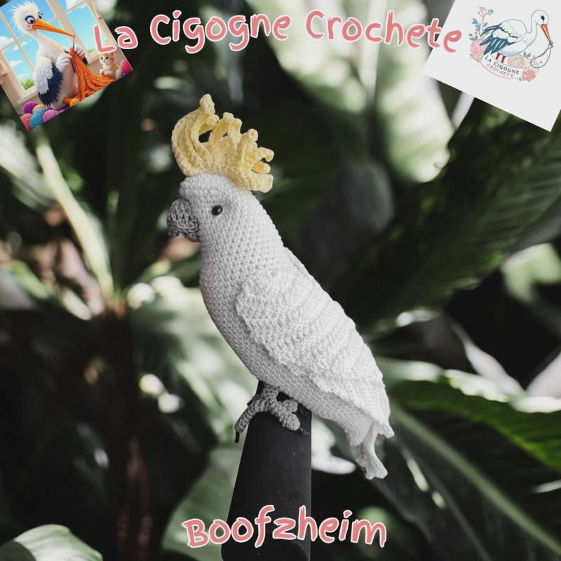 Cacatoes crochet fait main peluche artisanale