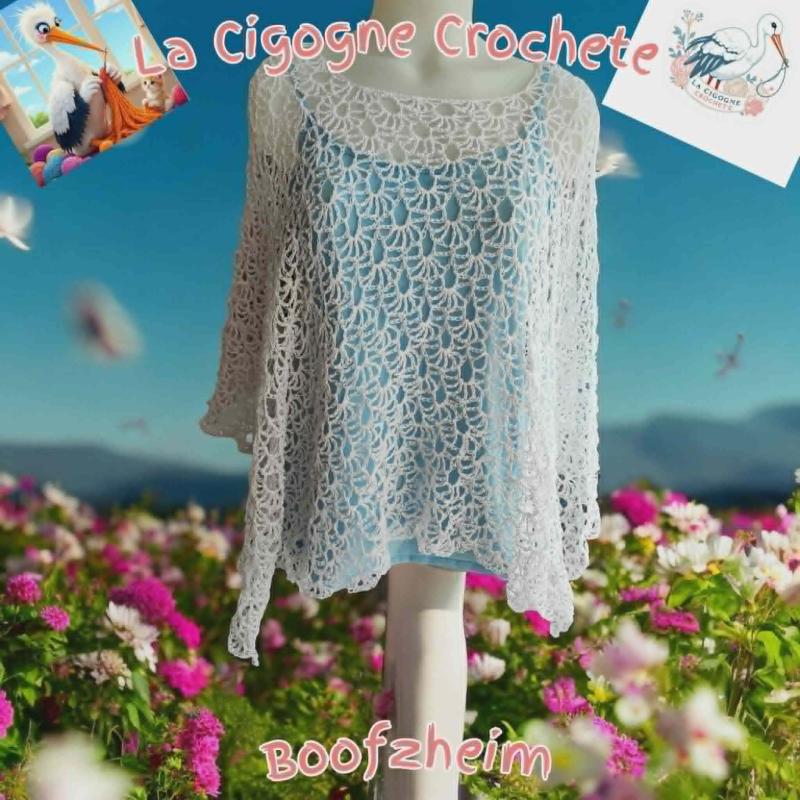 Poncho été crochet fait main modèle 3
