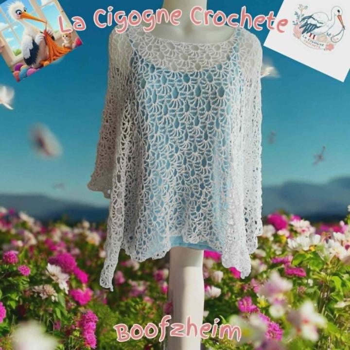 Poncho été crochet fait main modèle 3