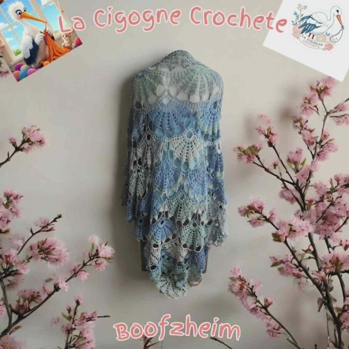 Chale crochet fait main acrylique coton modele 7