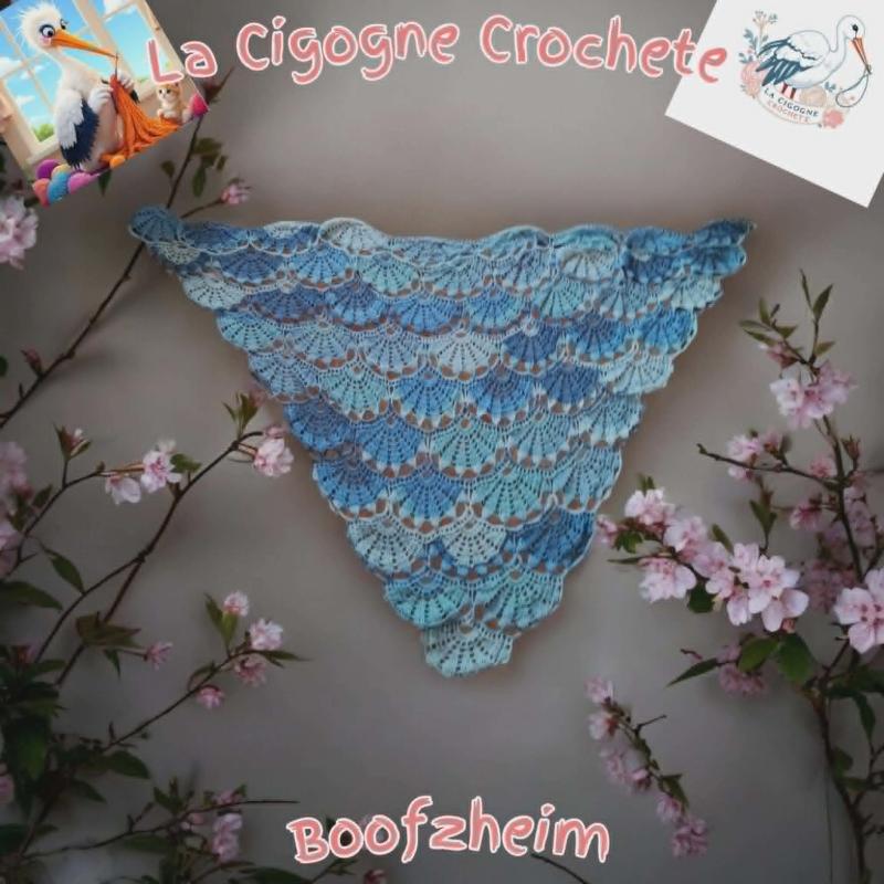 Chale crochet fait main acrylique coton modele 7