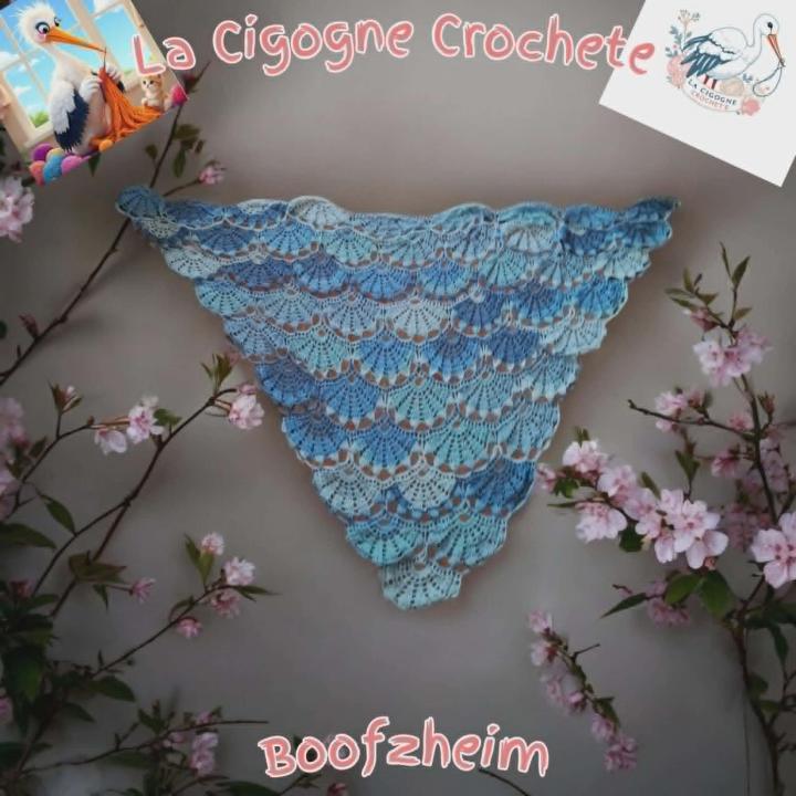 Chale crochet fait main acrylique coton modele 7