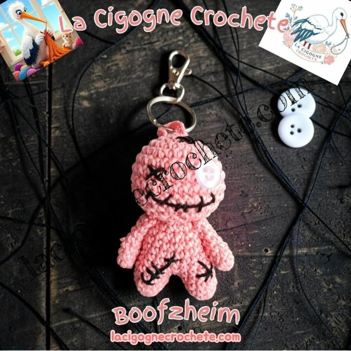Porte clés poupée vaudou crochet fait main modèle 2