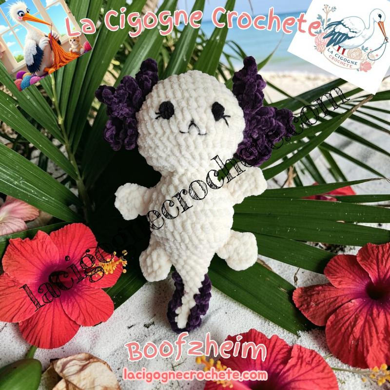 Axolotl au crochet fait main peluche artisanale modele 1