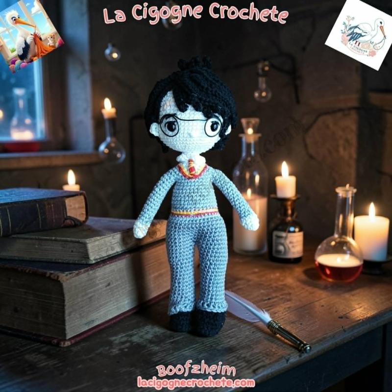 apprenti sorcier au crochet figurine fantastique artisanale