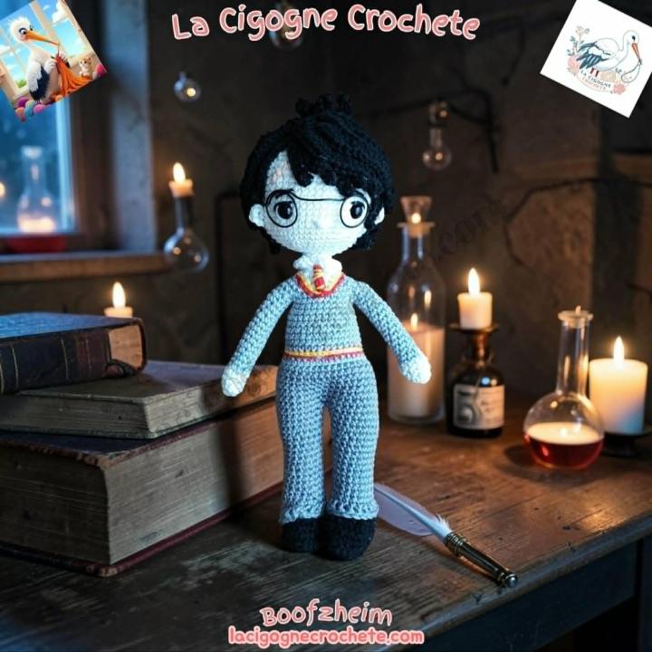 apprenti sorcier au crochet figurine fantastique artisanale
