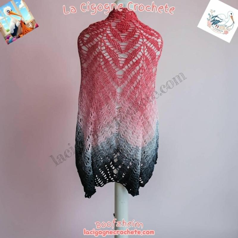 Chale degrade rose crochet fait main modele 2