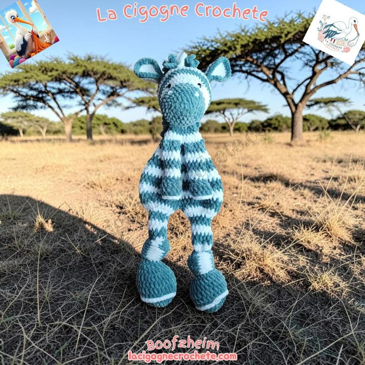 Zèbre crochet fait main peluche artisanale