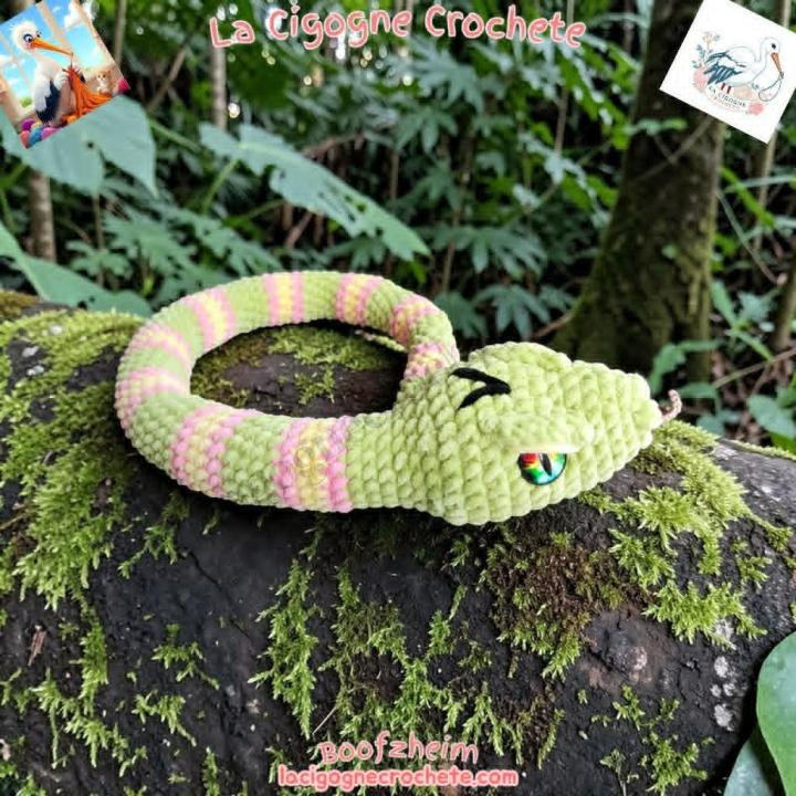Serpent crochet fait main modèle 2