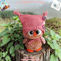 Chouette au Crochet Modele 3 | Figurine Animale Artisanale Fait Main | La Cigogne Crochete