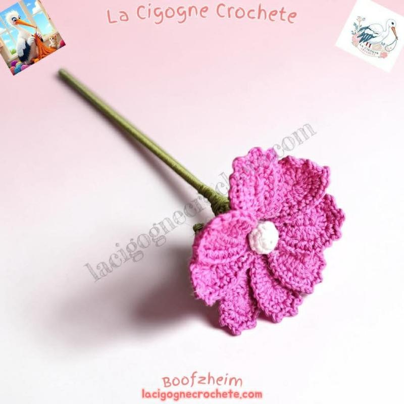 Fleur crochet fait main modèle 5