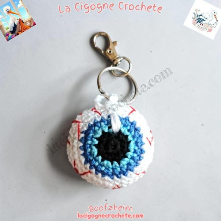 Porte clés oeil crochet fait main modèle 1
