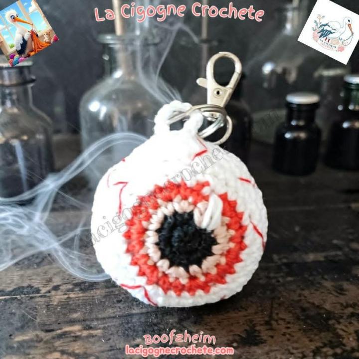 Porte clés oeil crochet fait main modèle 2