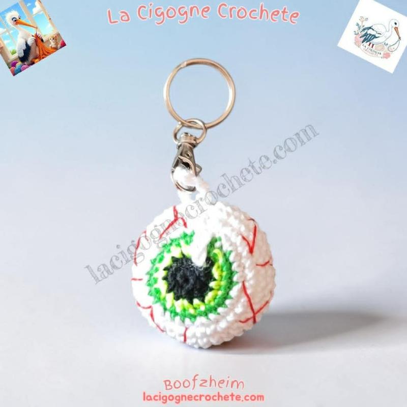 Porte clés oeil crochet fait main modèle 3