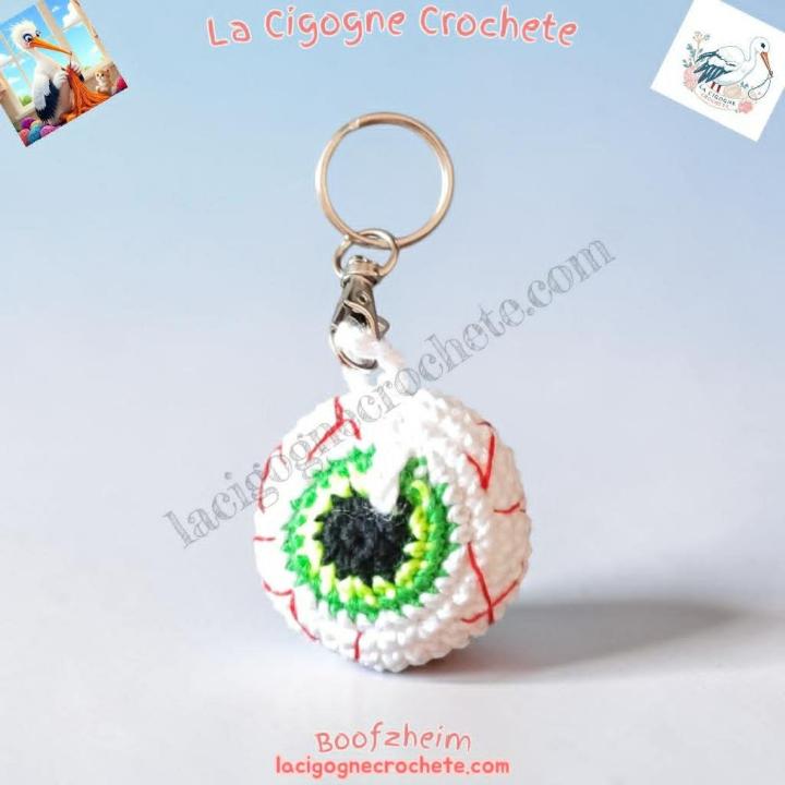 Porte clés oeil crochet fait main modèle 3