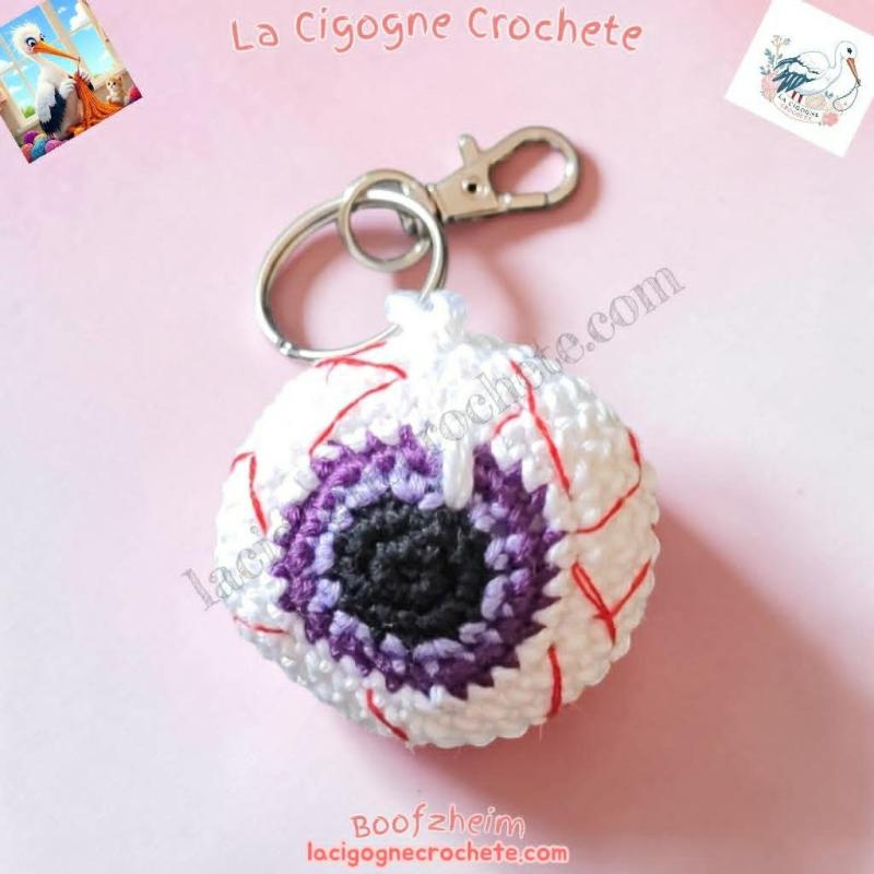 Porte clés oeil crochet fait main modèle 4