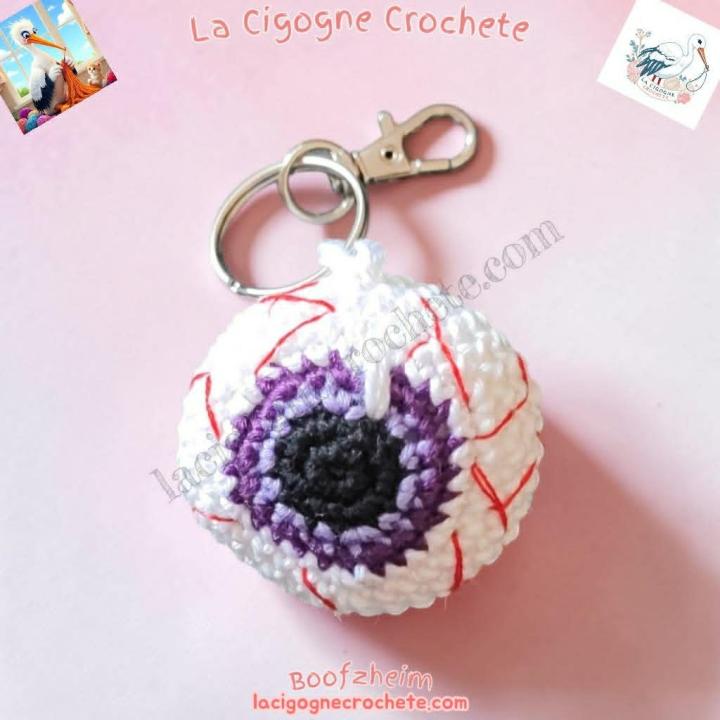 Porte clés oeil crochet fait main modèle 4