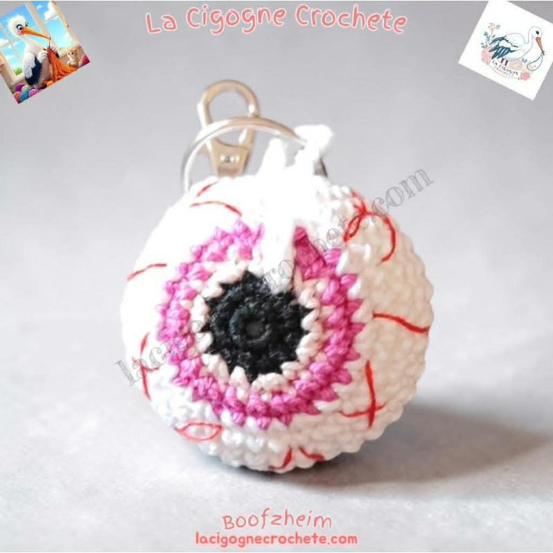 Porte clés oeil crochet fait main modèle 5