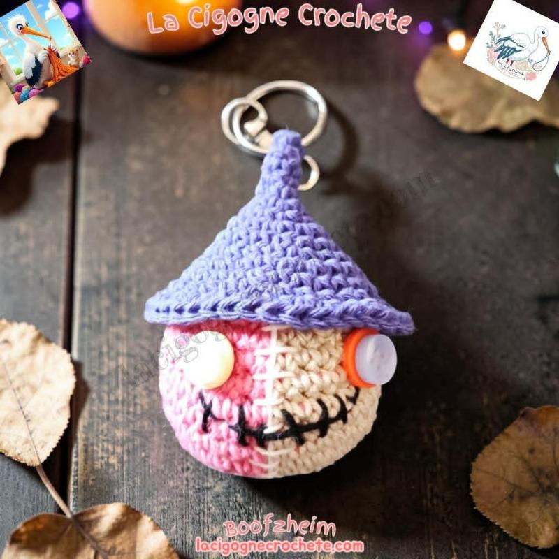 Porte clés zombie crochet fait main modèle 3