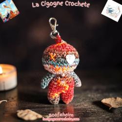 Porte cles Poupee Vaudou au Crochet Fait Main | Modele 1 | La Cigogne Crochete