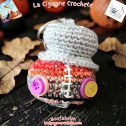 Porte cles Tete Zombie au Crochet Modele 5 | Accessoire Artisanal Fait Main | La Cigogne Crochete