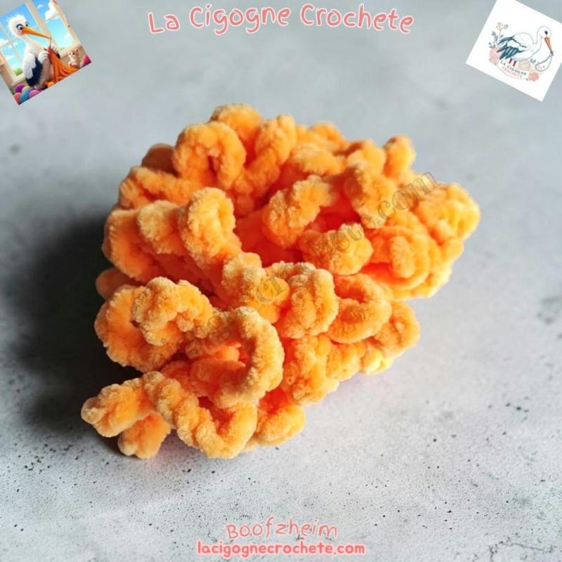 Chouchou laine chenille crochet fait main modele 2
