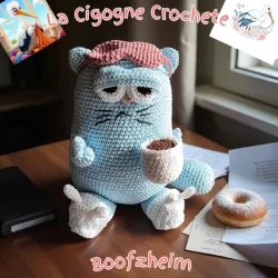 Chat endormi au crochet fait main
