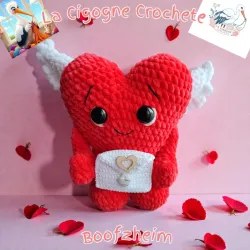 Cœur crochet fait main avec lettre personnalisee