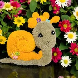 Escargot crochet fait main peluche artisanale