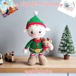 Lutin de Noël crochet fait main figurine artisanale