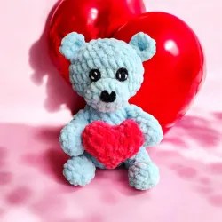 Ourson cœur crochet fait main modèle 1