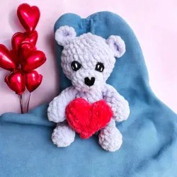 Ourson cœur crochet fait main modèle 2