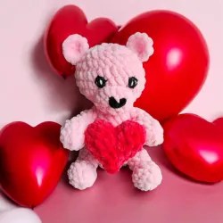 Ourson cœur crochet fait main modèle 3