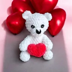 Ourson cœur crochet fait main modèle 4