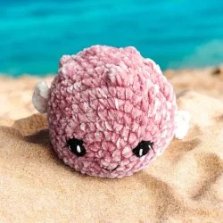 Poisson globe crochet fait main peluche artisanale
