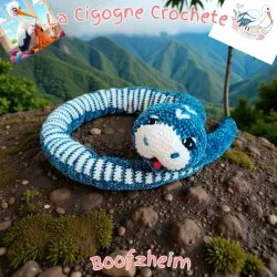 Serpent XL crochet fait main peluche artisanale