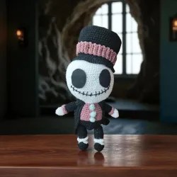 Squelette crochet fait main décoration Halloween