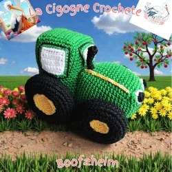 Tracteur crochet fait main décoration ferme