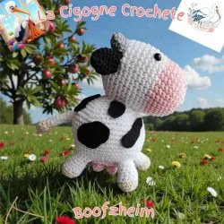 Vache crochet fait main peluche artisanale
