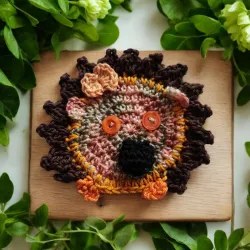 Applique hérisson crochet fait main modèle 4