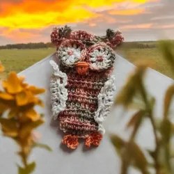 Applique hibou crochet fait main modèle 2