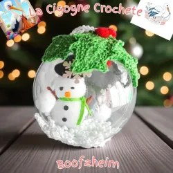 Boule de Noel bonhomme de neige crochet fait main