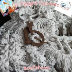 Broche lapin pour chale en bois