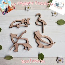 Broche lapin pour chale en bois