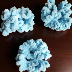 Chouchou laine chenille crochet fait main modele 4