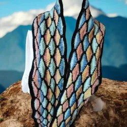 Écharpe crochet fait main modèle 6