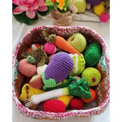 Panier fruits légumes crochet fait main