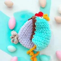 Pochon poule crochet fait main
